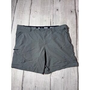 Realtree Fishing Men's Gray Cargo Shorts Size 3XL Zip Pockets Belt Loops